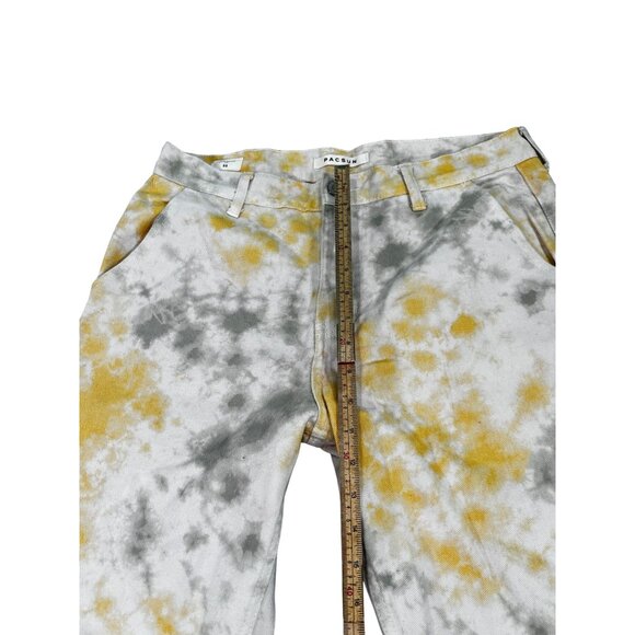 PacSun Carpenter Tie-Dye Pants Yellow & Gray Size 32 Mens Casual Style - Picture 10 of 11